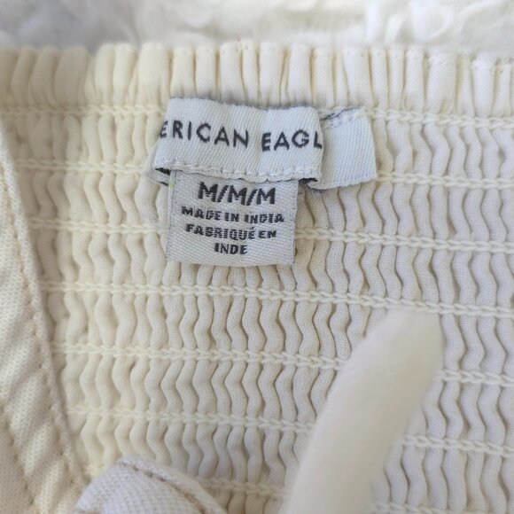 American Eagle Off White Lace up Bustier Crop Top, Size M - Picture 4 of 4